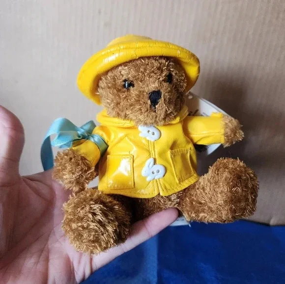 Vtg 2002 Paddington Bear Rainy Day Friends 5" Yellow Raincoat Bunny Buttons - Picture 5 of 7